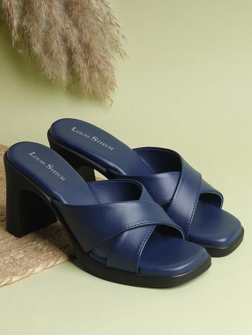 women blue slip on sandal - 21748367 - Standard Image - 0
