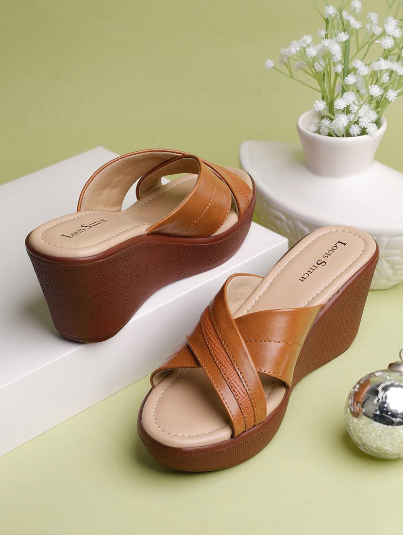 women tan slip on sandal - 21748374 - Zoom Image - 0