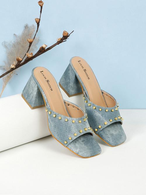 women blue slip on sandal - 21748380 - Standard Image - 0