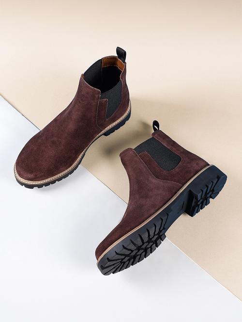 men brown slip on boots - 21748399 - Standard Image - 0