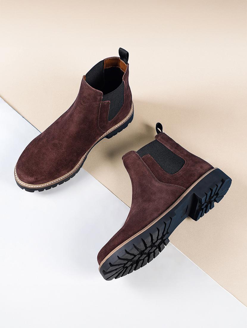 men brown slip on boots - 21748399 - Zoom Image - 0