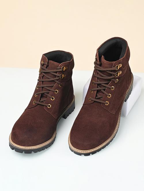 men brown lace up boots - 21748401 - Standard Image - 0