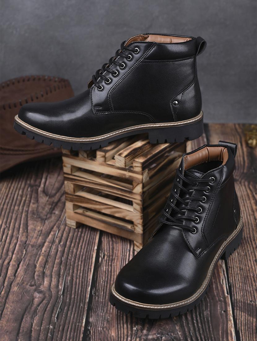 men solid lace up boots - 21748408 - Zoom Image - 0