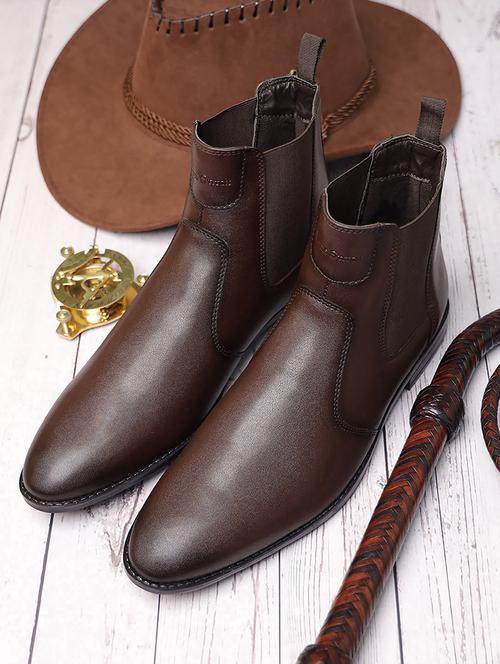men solid slip on boots - 21748413 -  Standard Image - 0