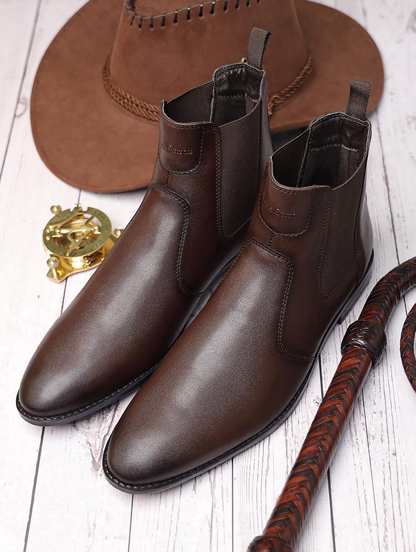 men solid slip on boots - 21748413 -  Zoom Image - 0