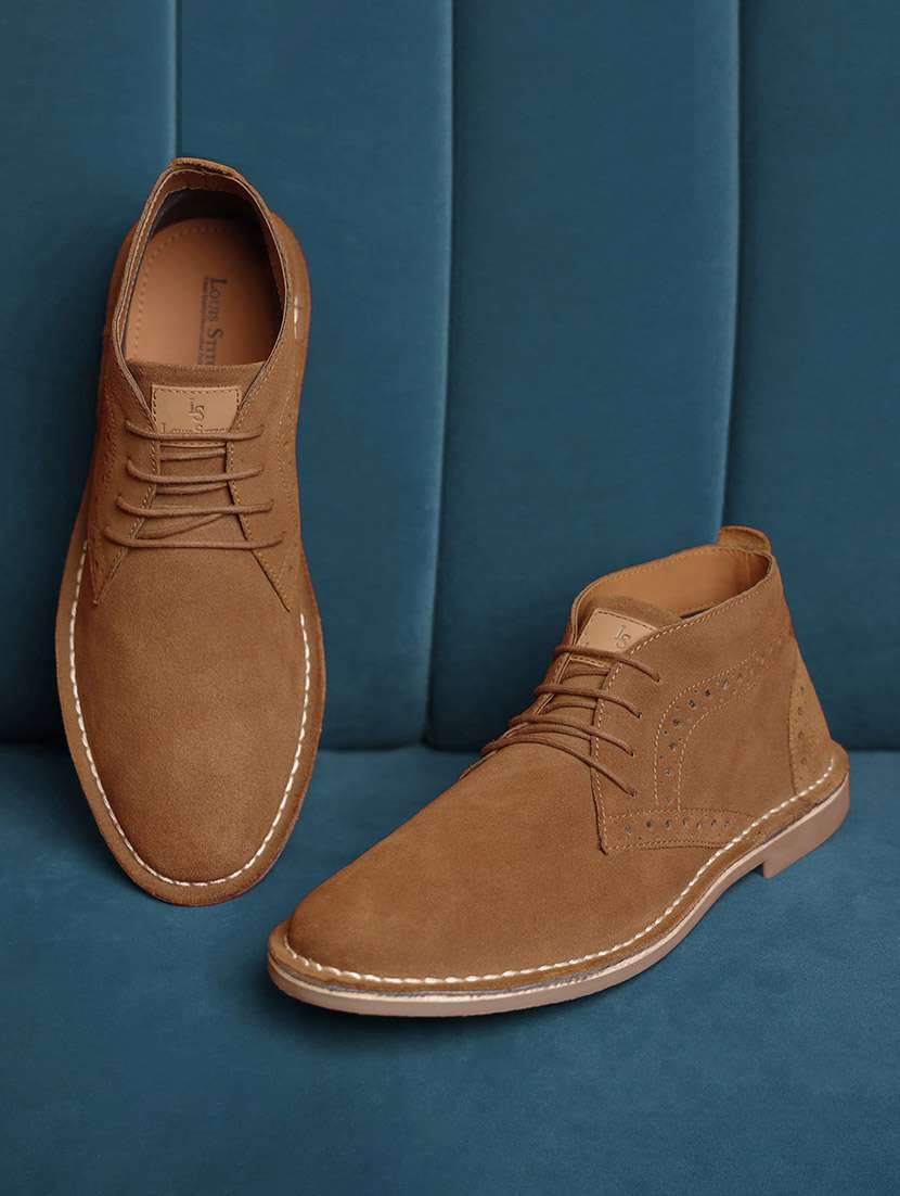 tan italian suede leather british stitch down chukka boots - 21748437 - Zoom Image - 0
