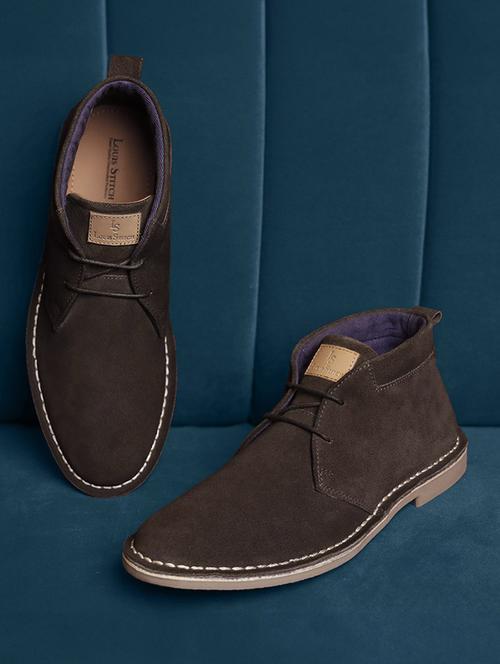 brown italian suede leather british stitch down chukka boots - 21748438 - Standard Image - 0