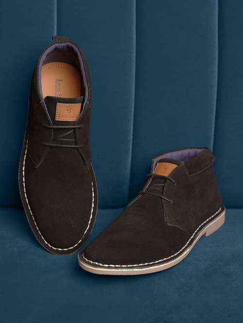 black italian suede leather british stitch down chukka boots - 21748442 - Standard Image - 0