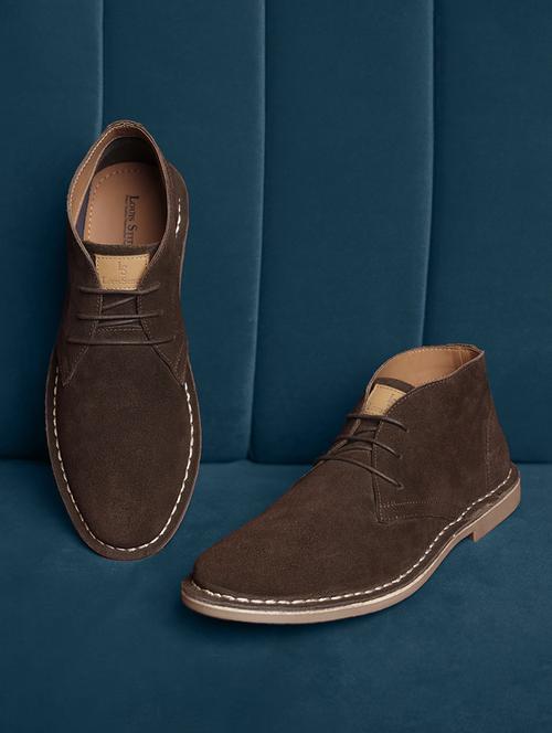 brown italian suede leather british stitch down chukka boots - 21748445 - Standard Image - 0