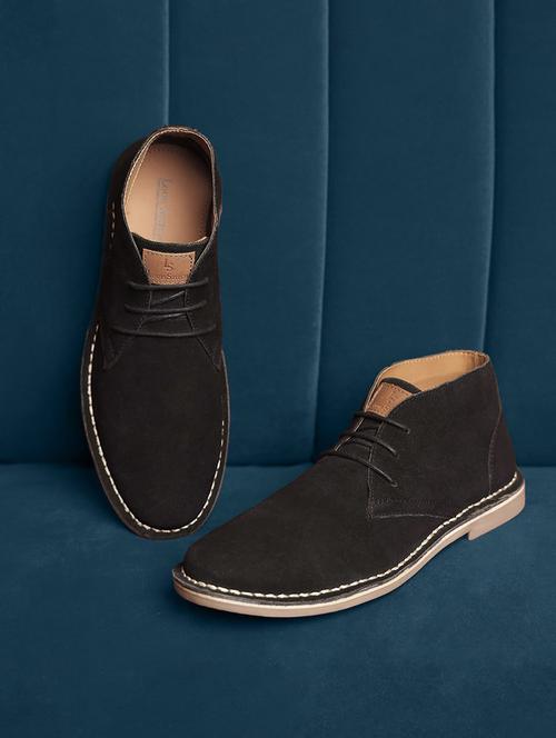men solid lace up boots - 21748449 - Standard Image - 0