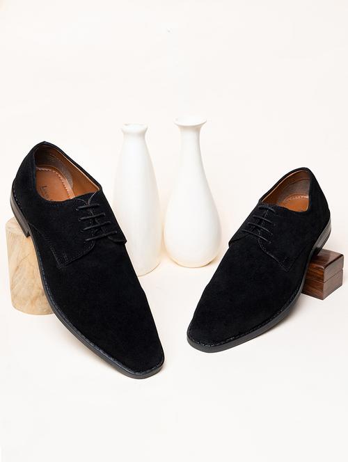men solid lace-up derbys - 21748459 - Standard Image - 0