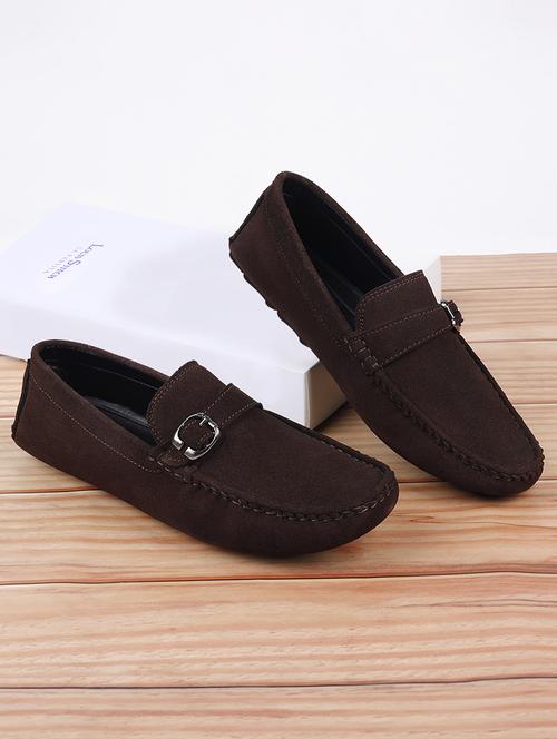 men solid slip on loafers - 21748492 - Standard Image - 0
