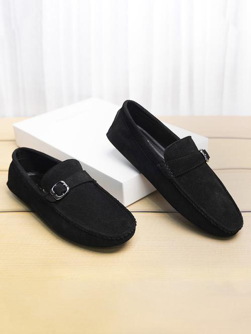 men solid slip on loafers - 21748496 - Standard Image - 0
