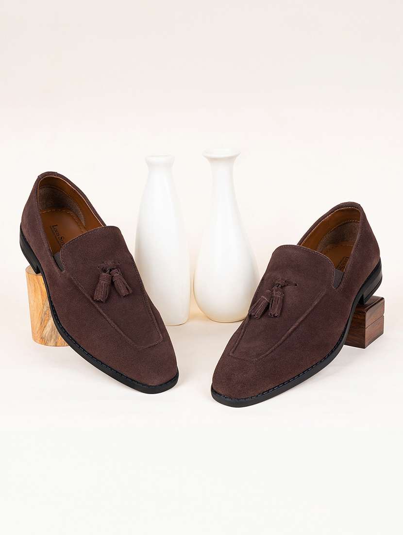 men tassel detailed slip on moccasins