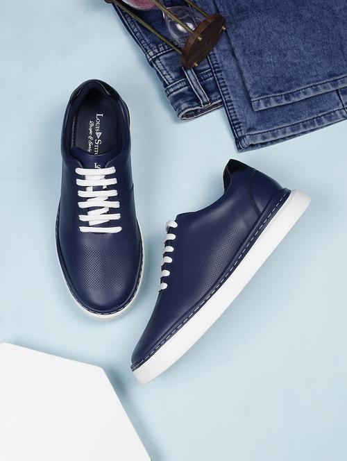 men solid lace up sneakers - 21748553 -  Standard Image - 0