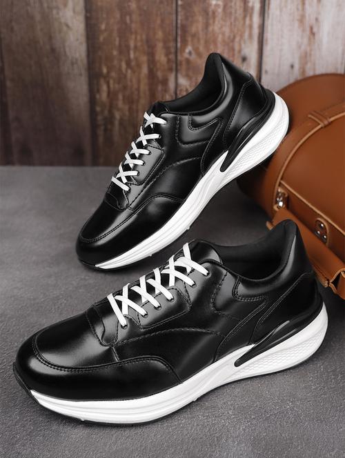 men solid lace up casual shoes - 21748582 - Standard Image - 0