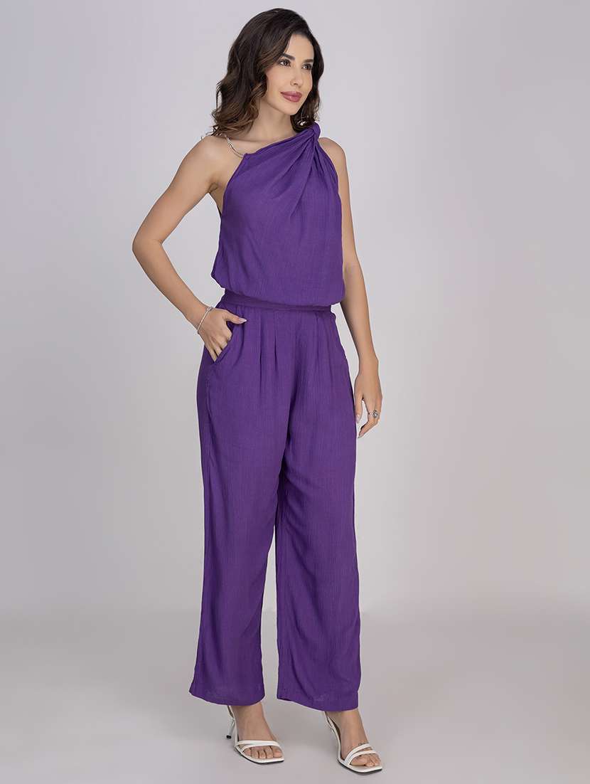 women solid top and trouser co-ord set - 21748650 -  Standard Image - 2