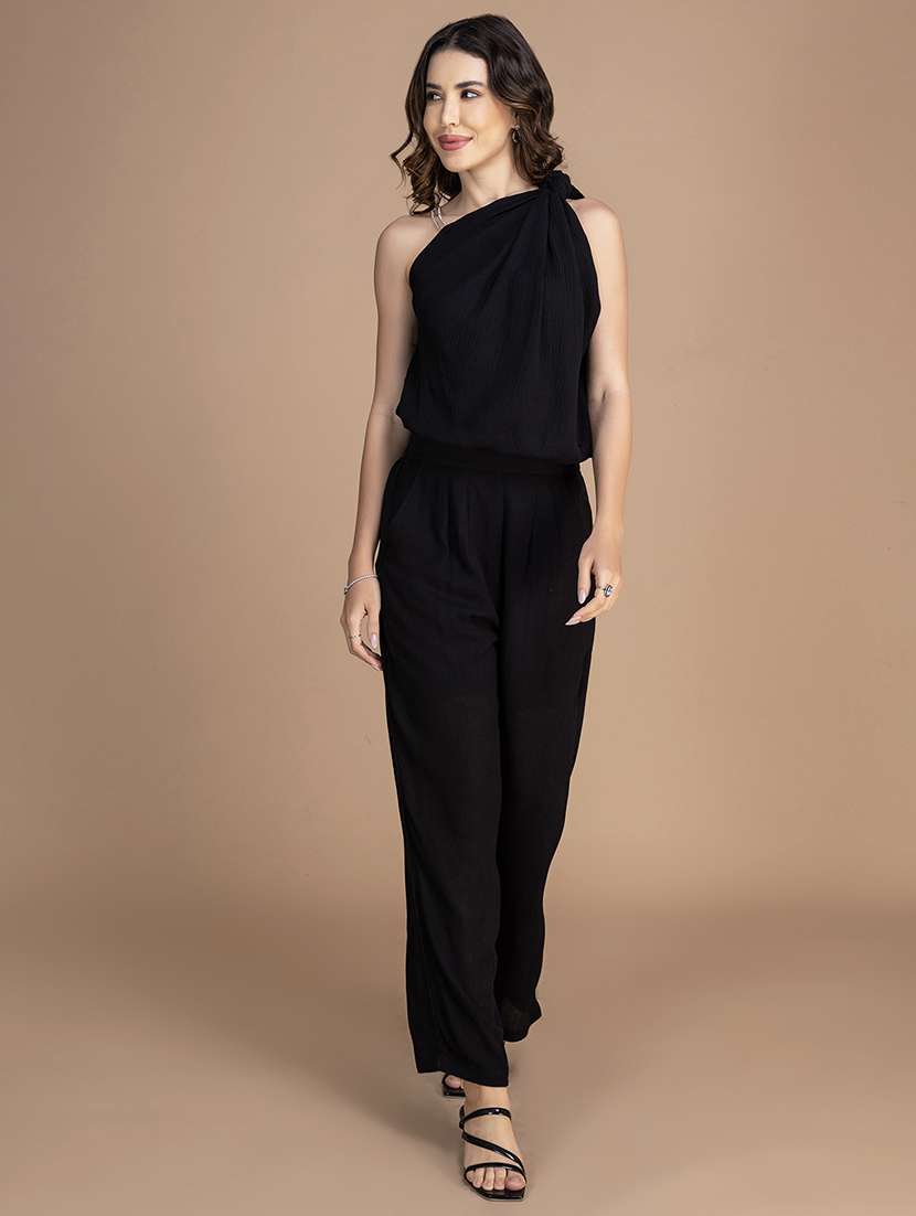 women solid top and trouser co-ord set