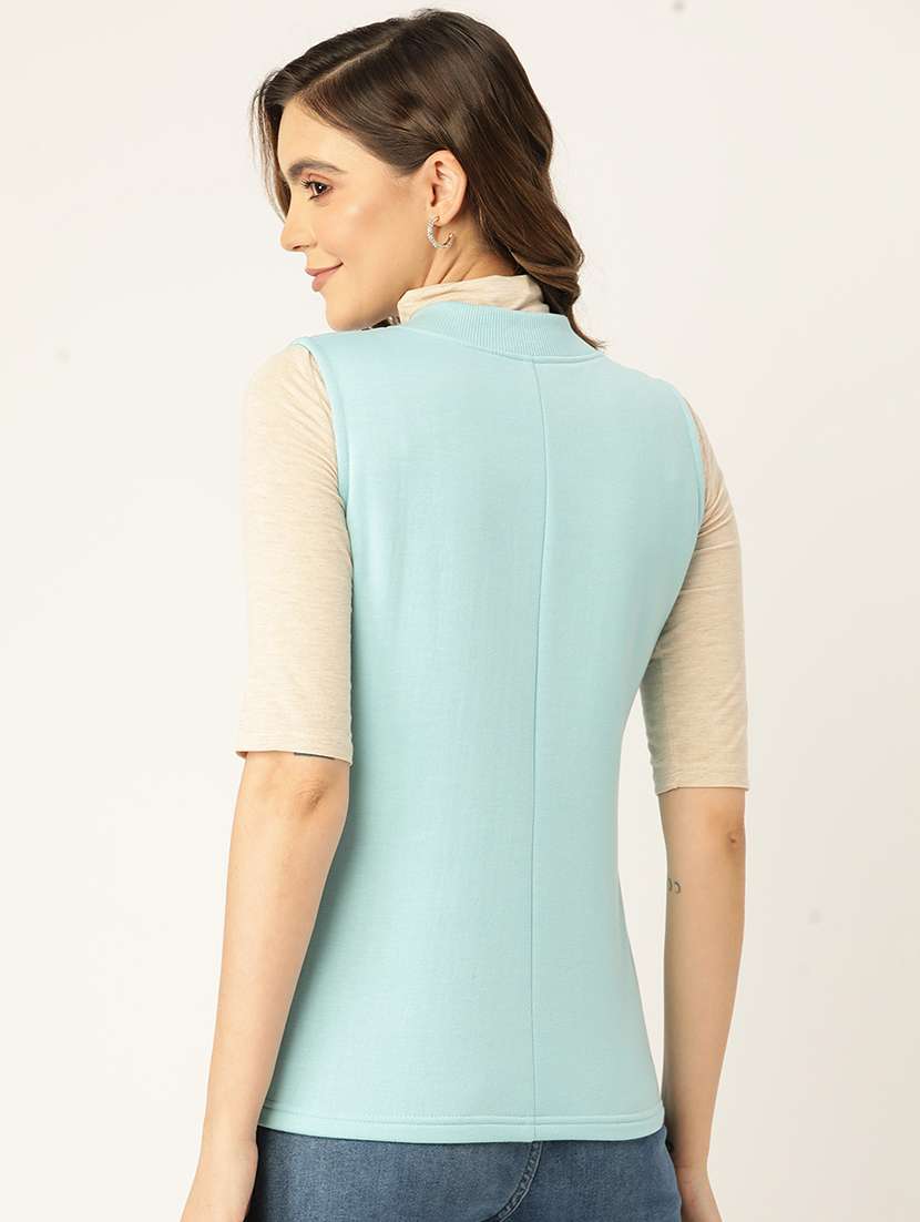 women solid sleeveless regular jacket - 21748657 -  Standard Image - 2