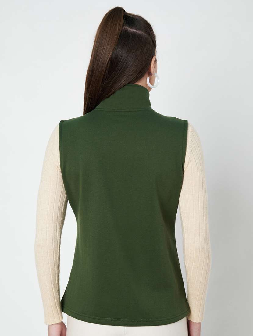 women solid sleeveeless regular jacket - 21748682 -  Standard Image - 2