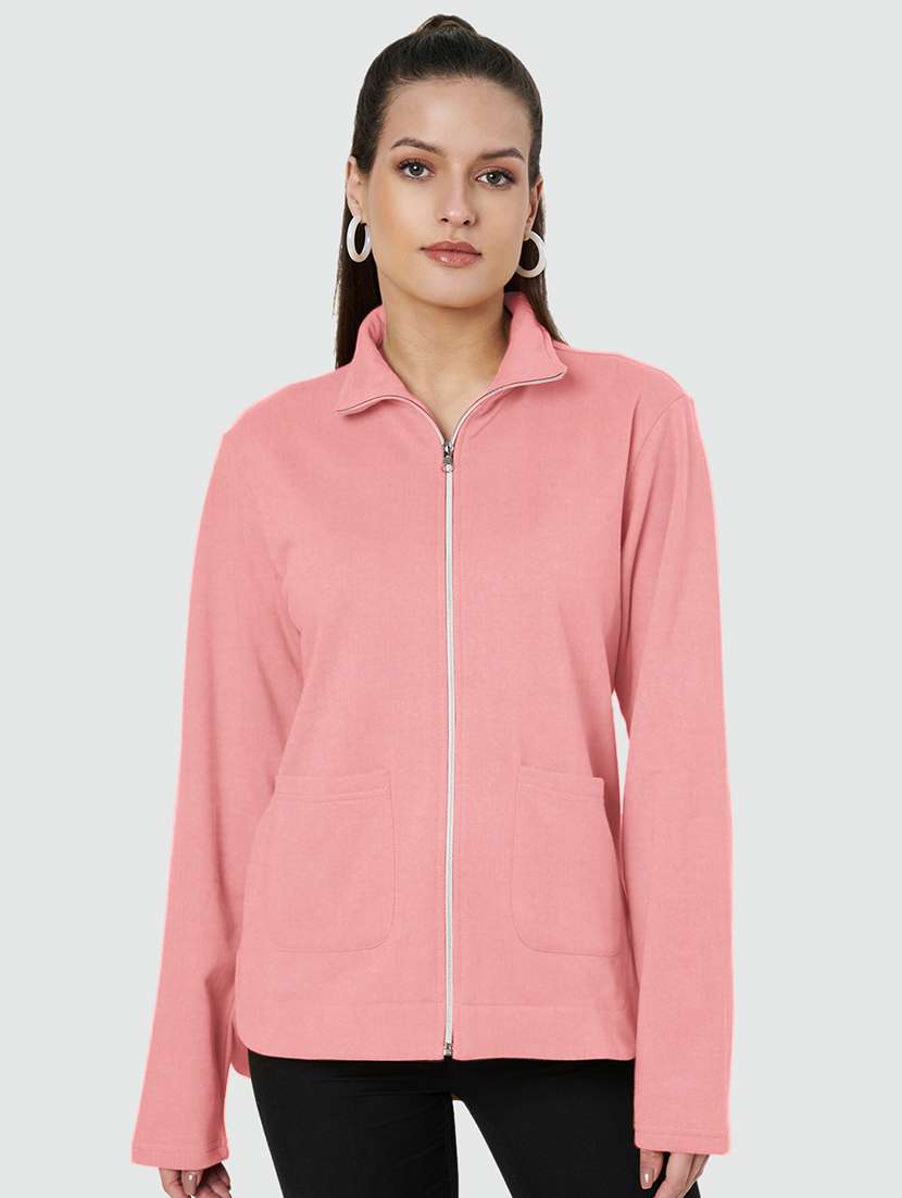 women solid long sleevees regular jacket