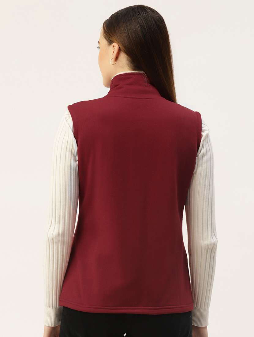 women solid sleeveeless regular jacket - 21748754 -  Standard Image - 2