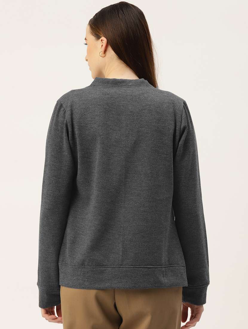 women solid long sleeves regular jacket - 21748759 -  Standard Image - 2