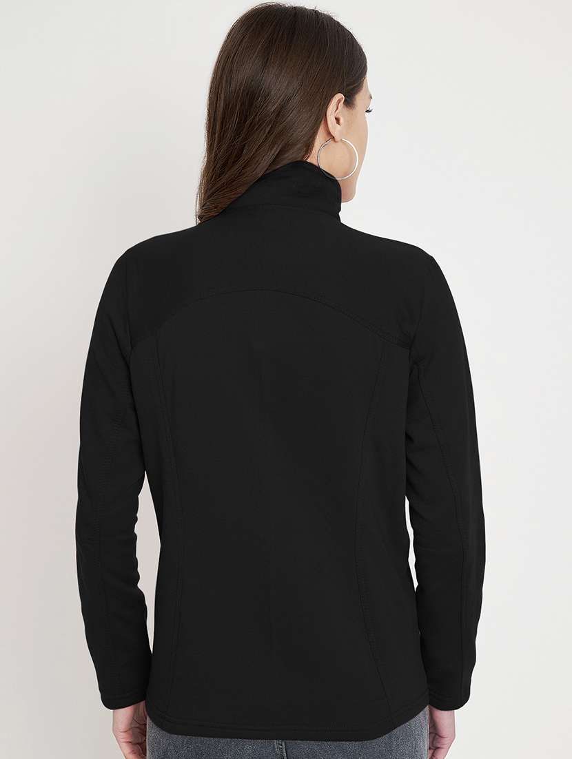 women solid long sleevees regular jacket - 21748781 - Standard Image - 2