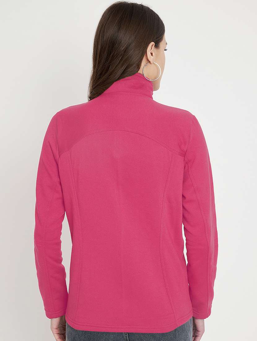 women solid long sleevees regular jacket - 21748786 -  Standard Image - 2