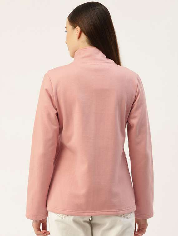 women solid long sleeves stand collar jacket - 21748801 -  Standard Image - 2