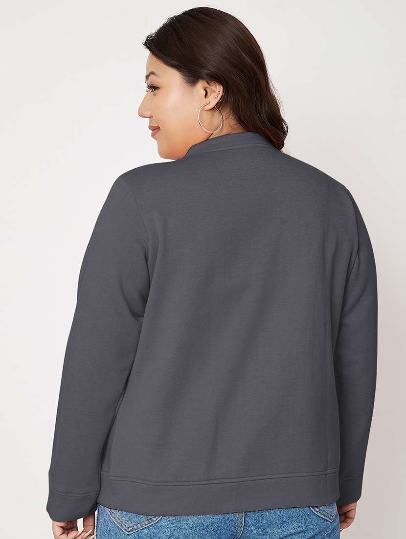 women solid long sleeves regular jacket - 21748815 - Standard Image - 2