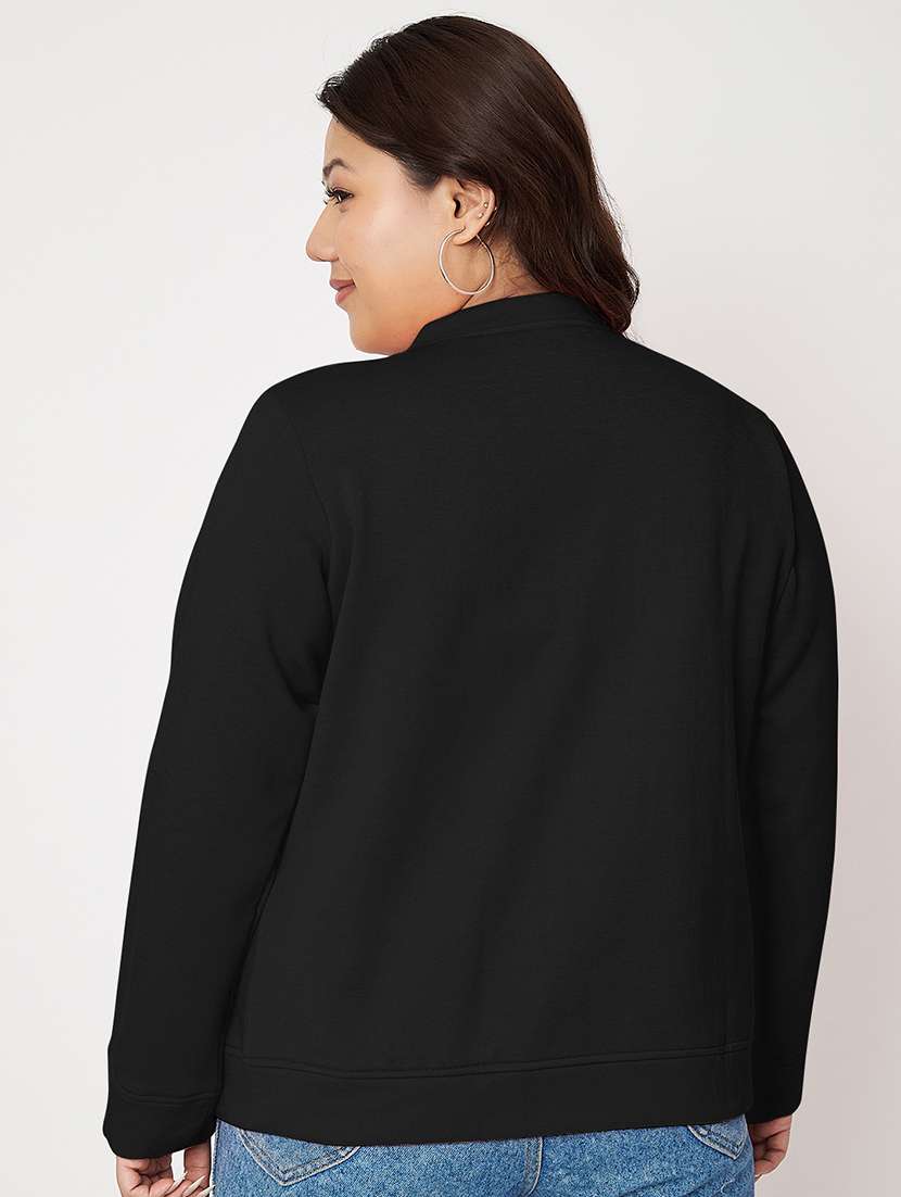women plus size solid long sleeves regular jacket - 21748816 -  Standard Image - 2