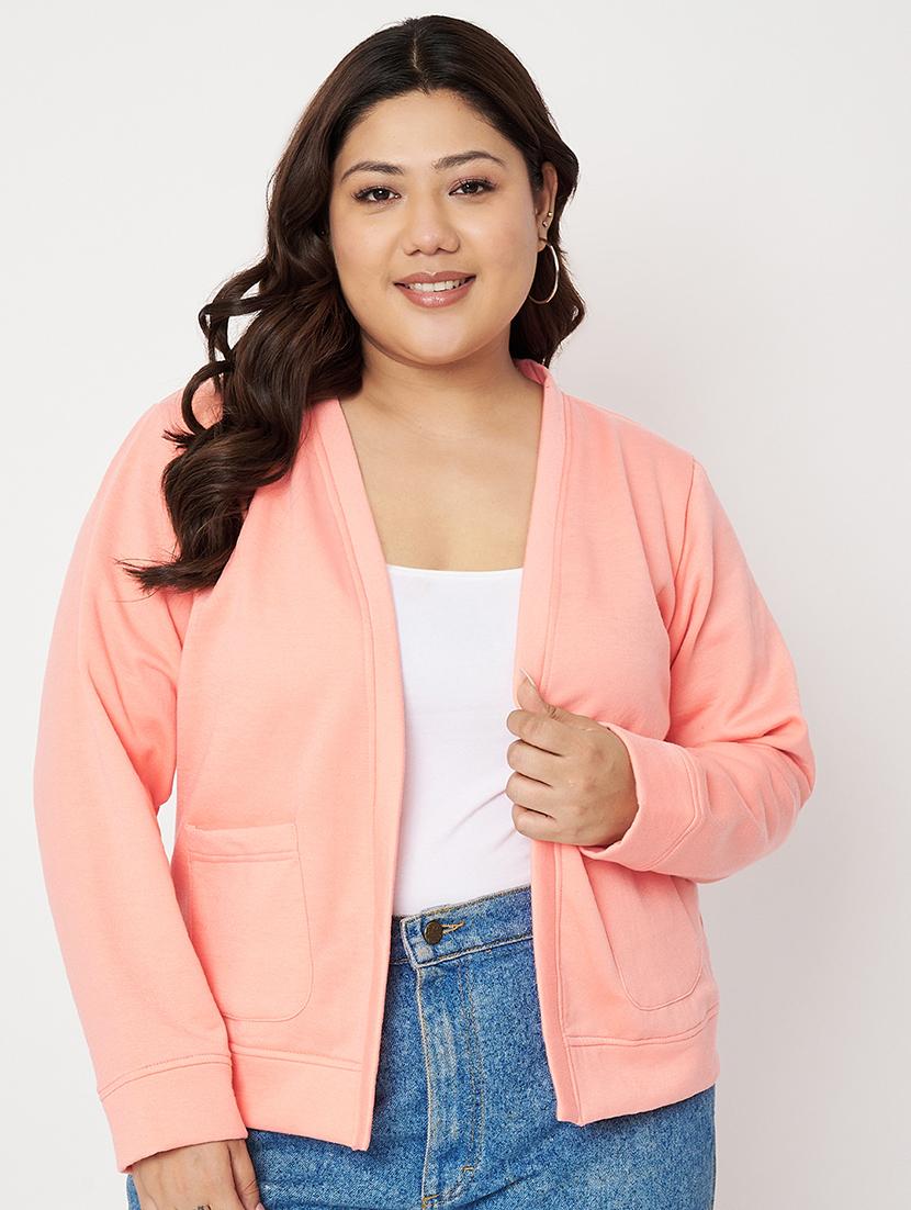 women plus szie solid long sleeves regular jacket - 21748822 - Zoom Image - 0