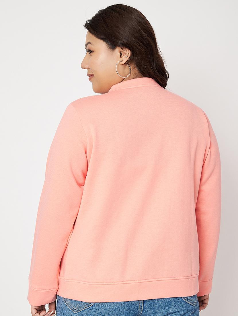 women plus szie solid long sleeves regular jacket - 21748822 - Standard Image - 2