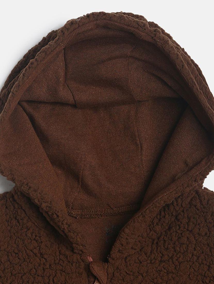 kids solid long sleeves fur jacket - 21748864 - Standard Image - 2