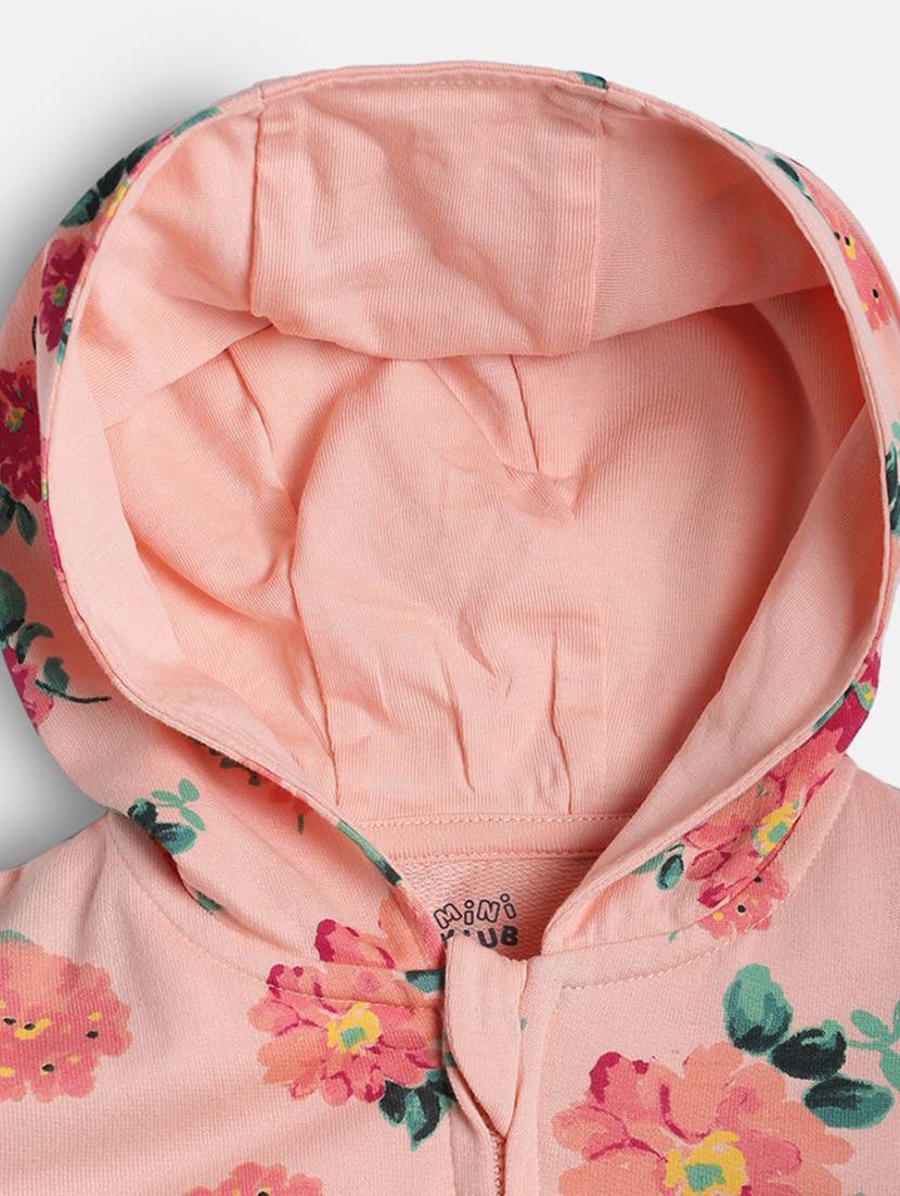girls peach long sleeve hooded sweatshirt - 21748909 - Standard Image - 2
