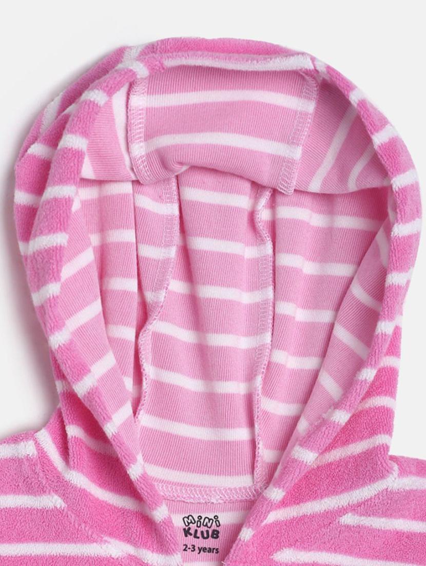 girls pink striped long sleeve hooded sweatshirt - 21748913 - Standard Image - 2
