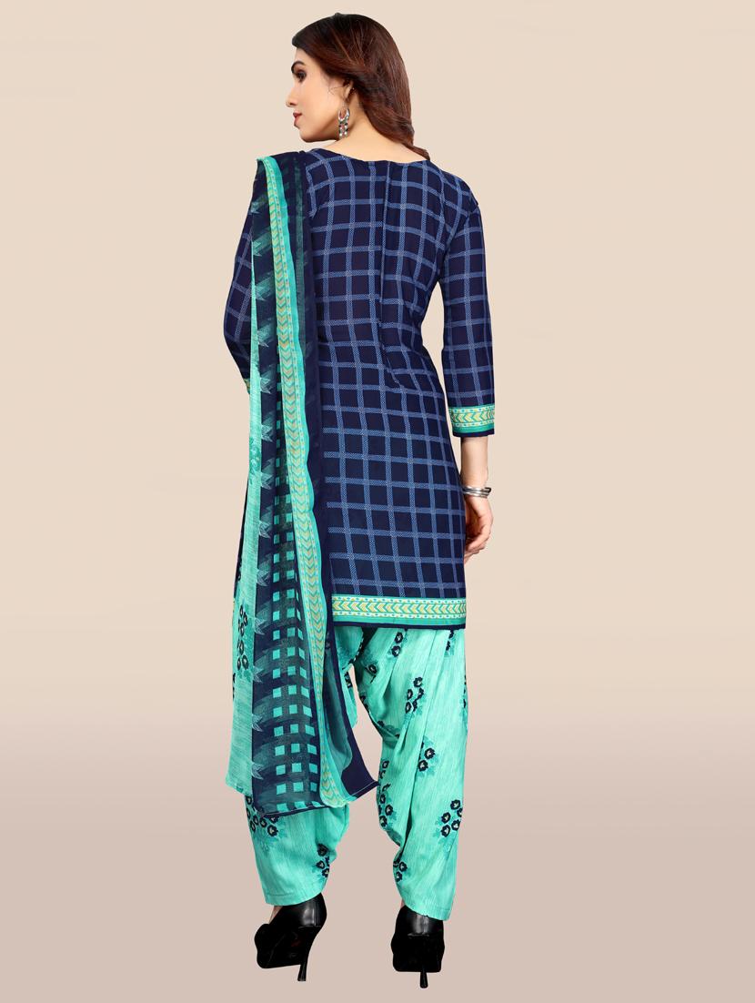 women checkered unstitched salwar suit set - 21749571 - Standard Image - 2