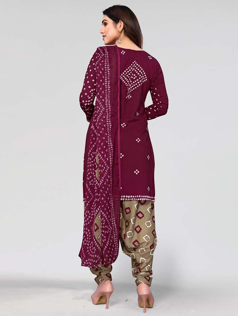 women bandhani printed unstitched suit set - 21749585 -  Standard Image - 2