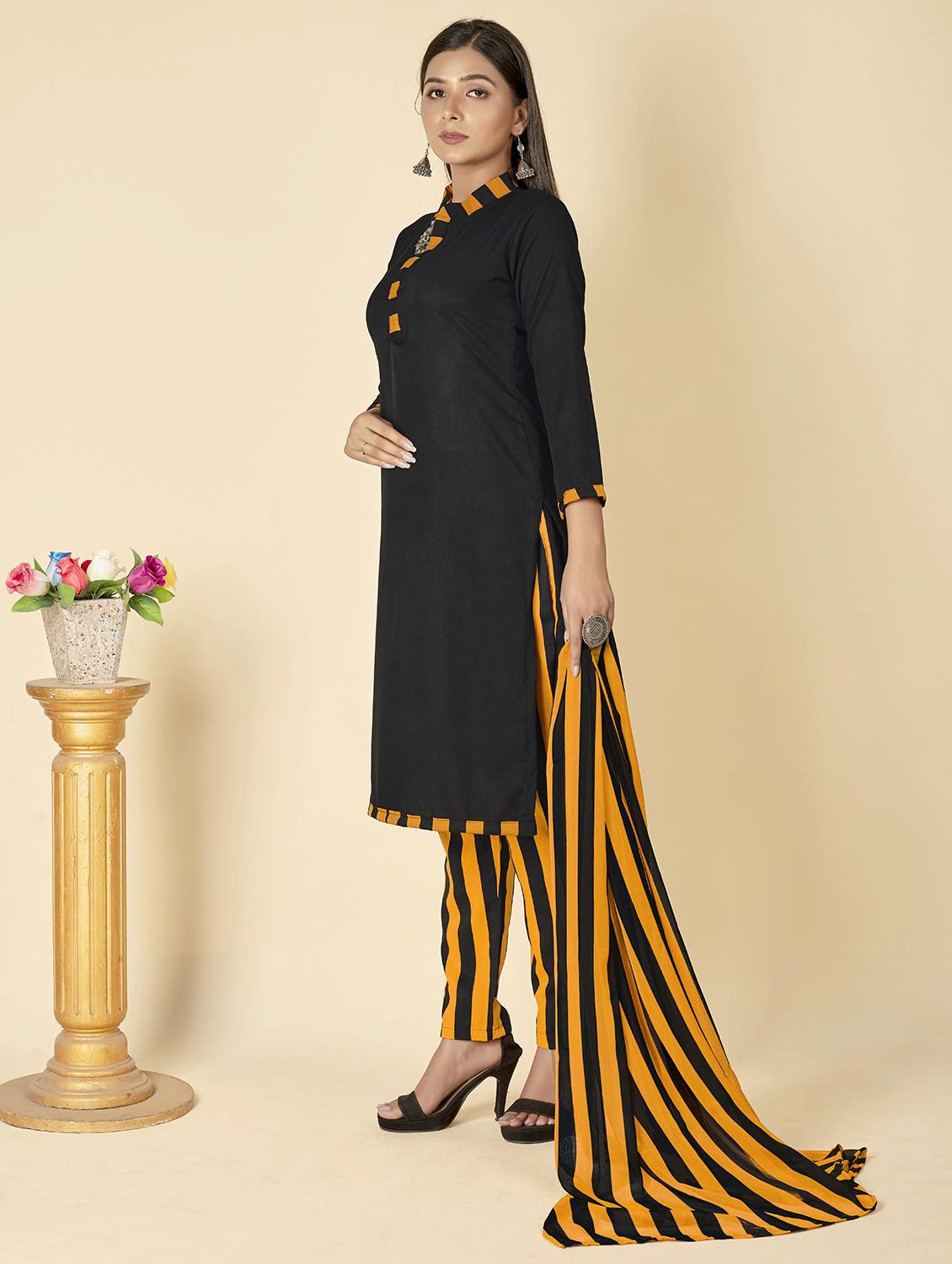 women solid unstitched suit set - 21749648 - Standard Image - 2