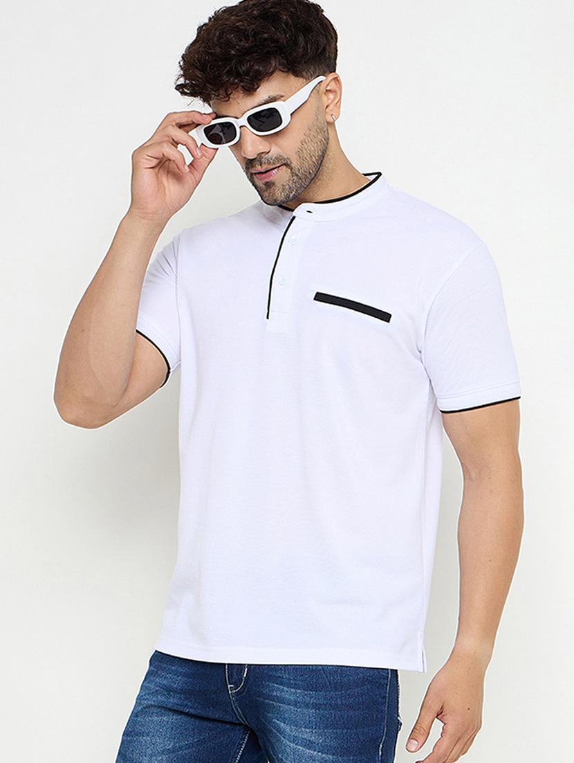 men solid mandarin neck slim fit t-shirt - 21749669 - Zoom Image - 0