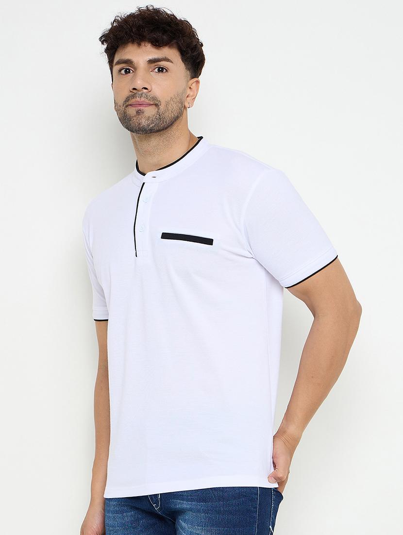 men solid mandarin neck slim fit t-shirt - 21749669 - Standard Image - 2
