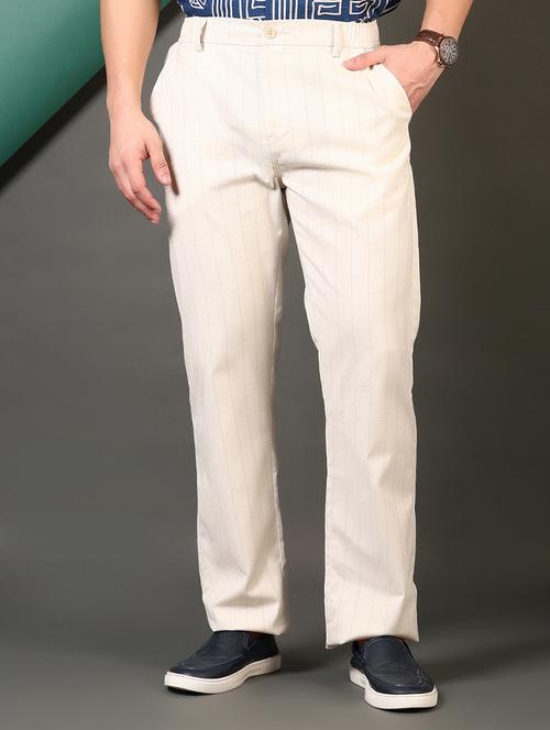 men mid rise striped chinos - 21749672 - Standard Image - 0