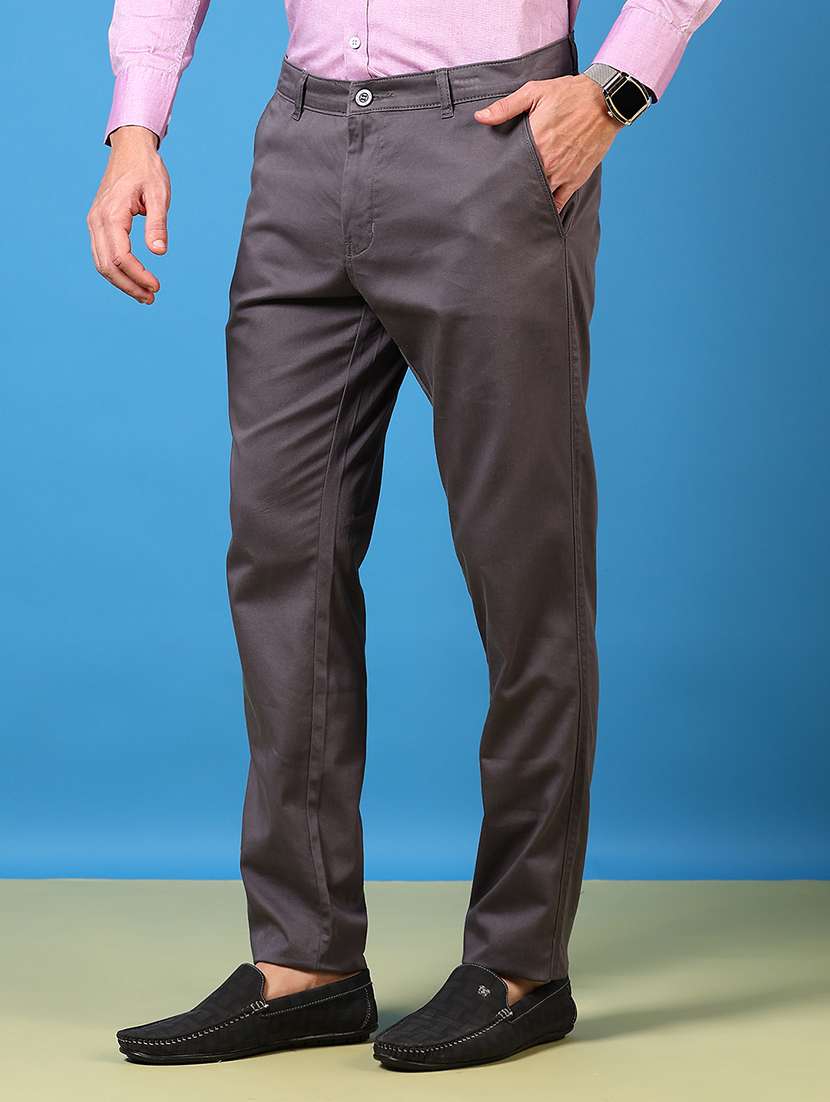 men solid mid rise casual chinos - 21749674 -  Standard Image - 2