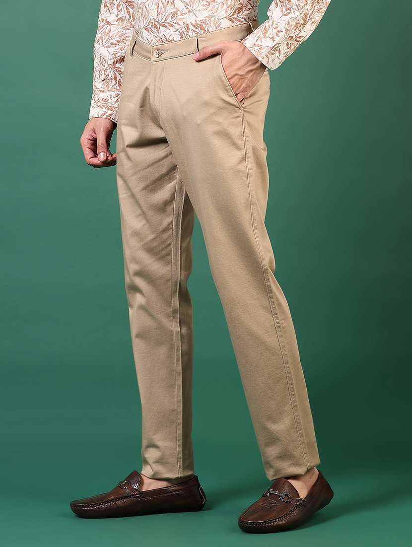 men mid rise solid chinos  - 21749677 -  Standard Image - 2
