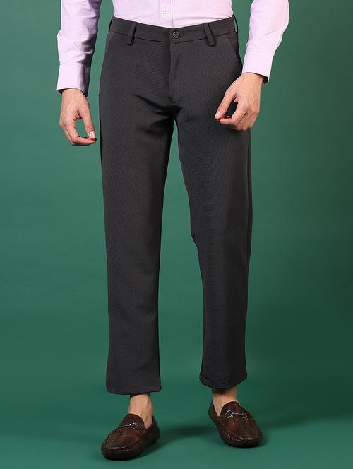 men mid rise solid flat front casual trouser - 21749688 -  Standard Image - 0