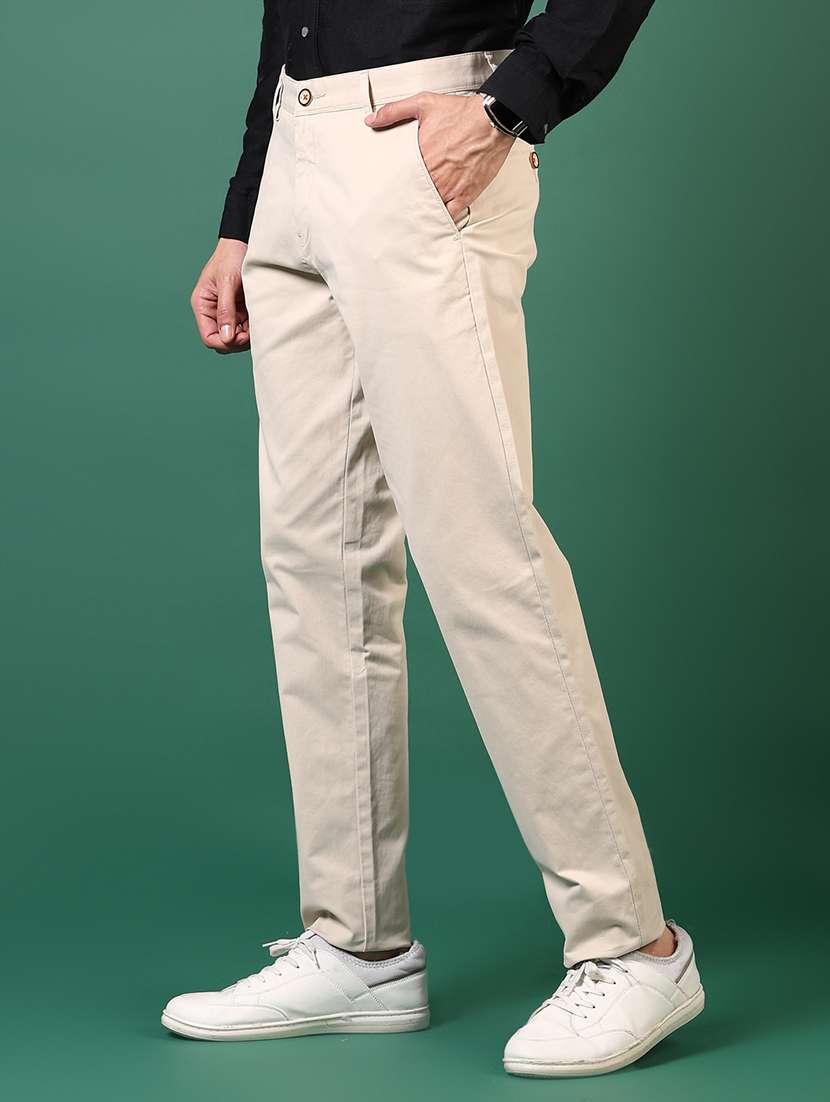 men solid mid rise casual chinos - 21749694 -  Standard Image - 2