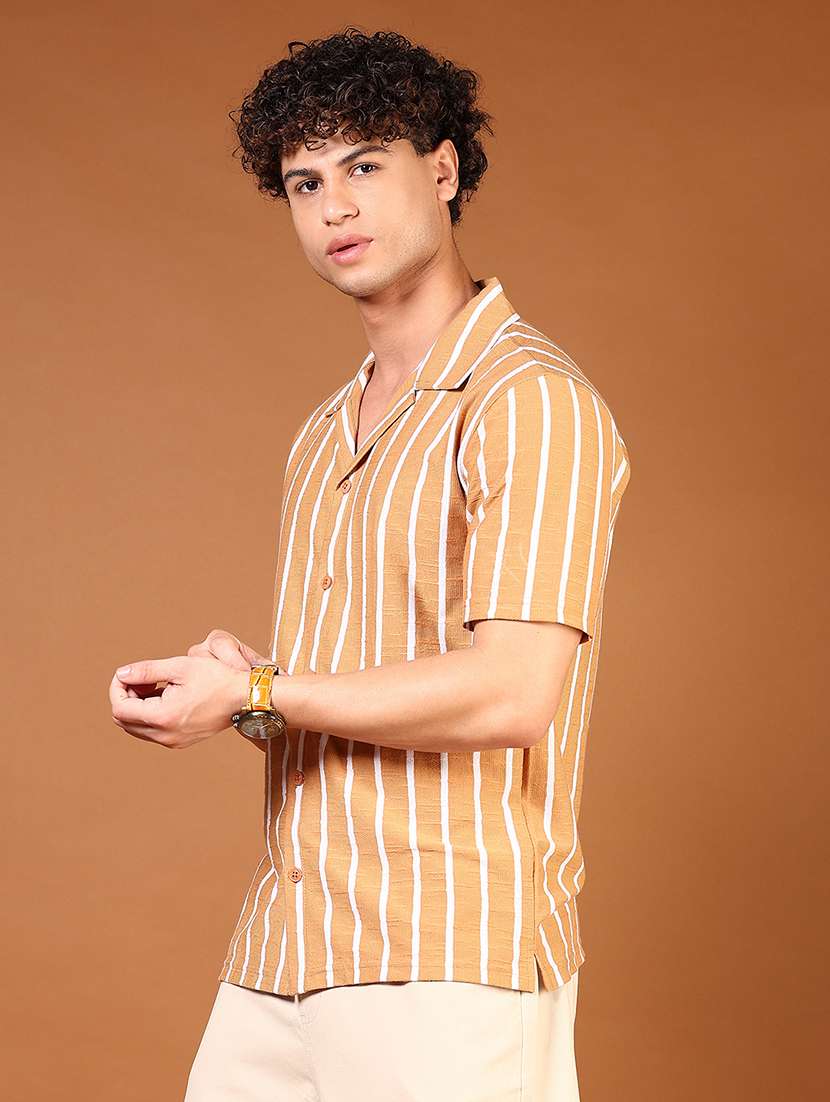 men striped short sleeve regular fit casual shirt - 21749707 -  Standard Image - 2