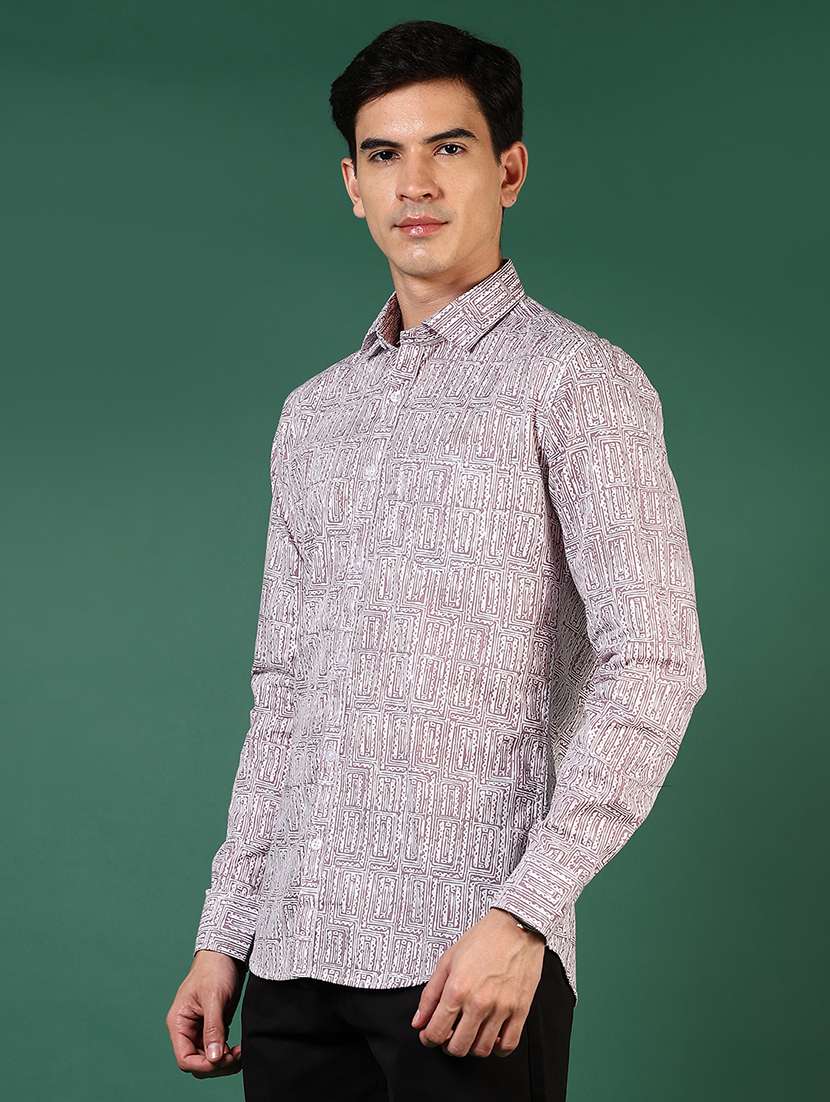 men printed long sleeve regular fit casual shirt - 21749719 -  Standard Image - 2