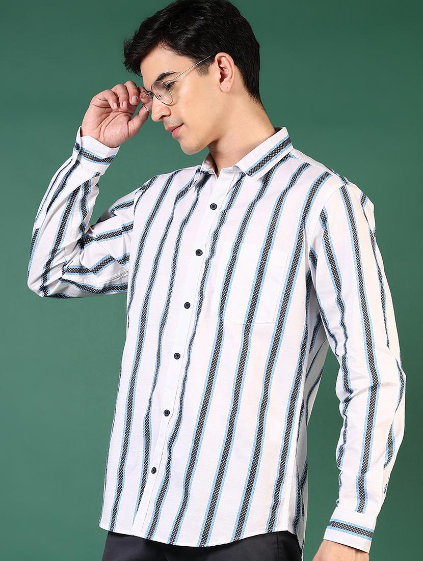 men striped long sleeve regular fit casual shirt - 21749723 - Standard Image - 2